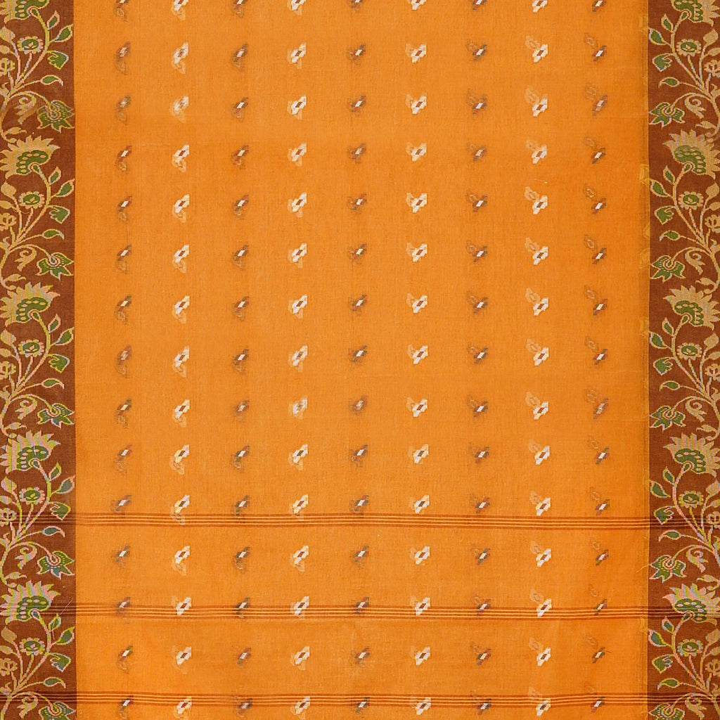 Exclusive Collection 100% Pure Cotton Musturd Tant Saree With Hand Weaving Work