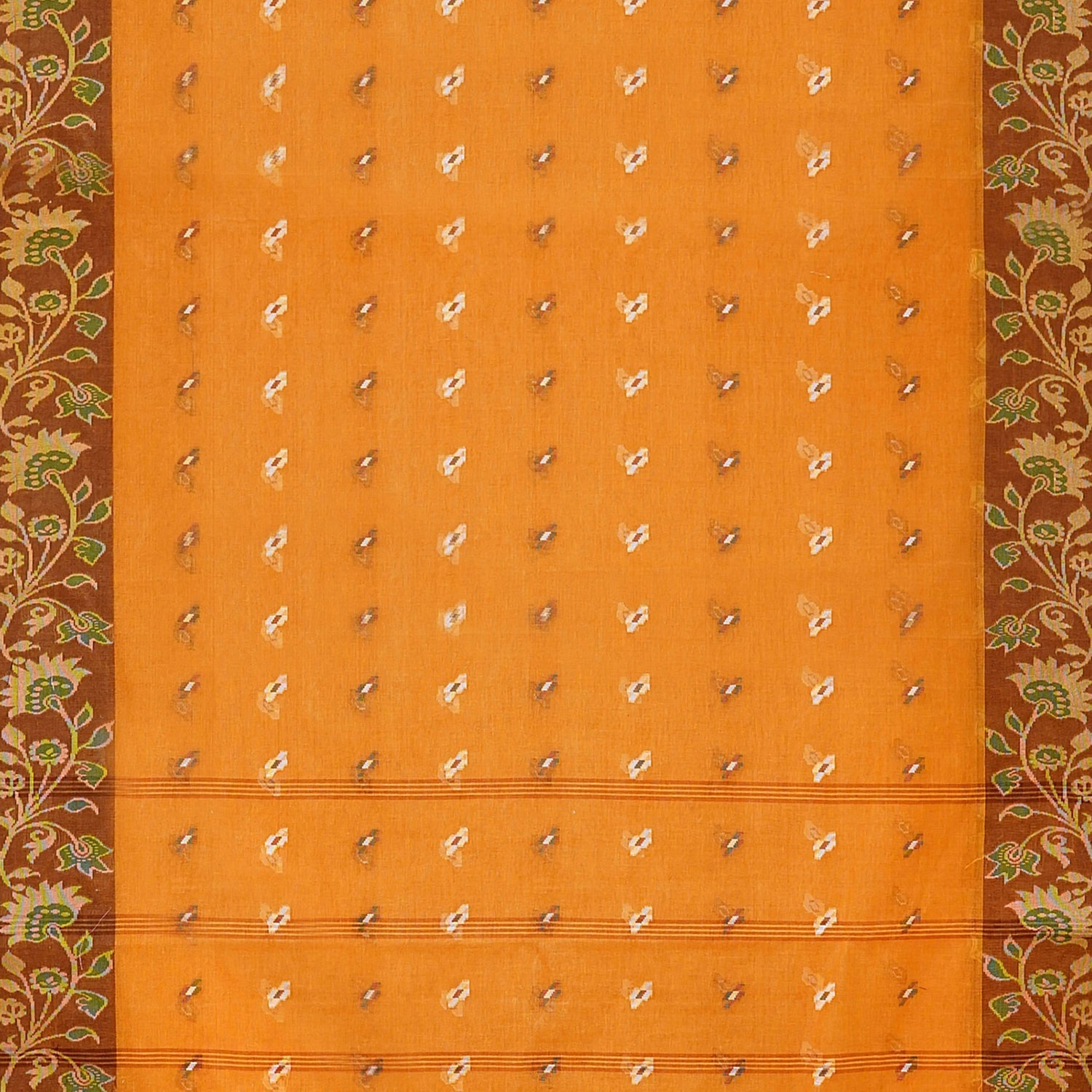 Exclusive Collection 100% Pure Cotton Musturd Tant Saree With Hand Weaving Work
