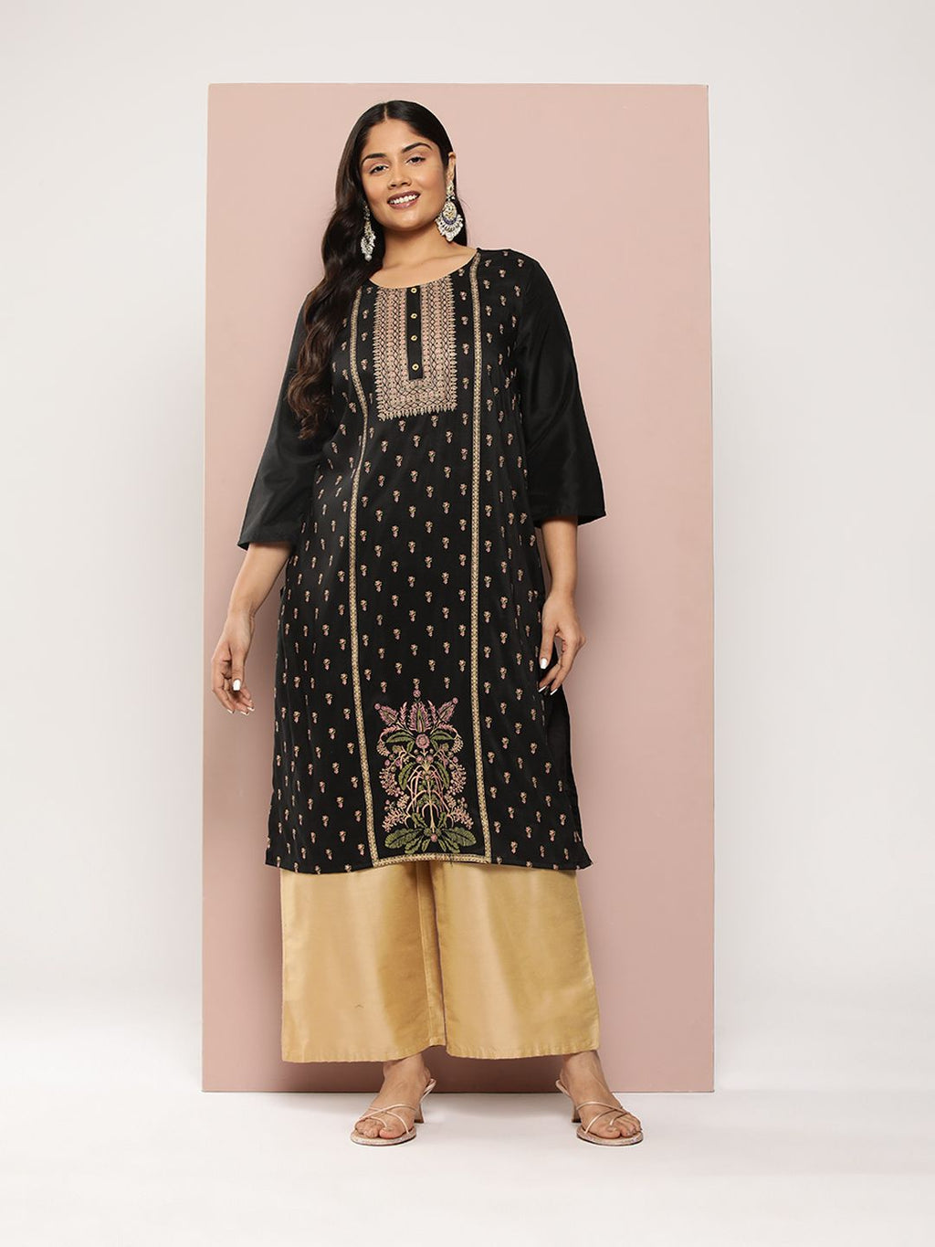Sztori Plus Size Ethnic Motifs Printed Kurta