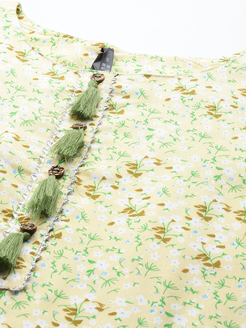 HERE&NOW Floral Printed Gotta Patti Kurta
