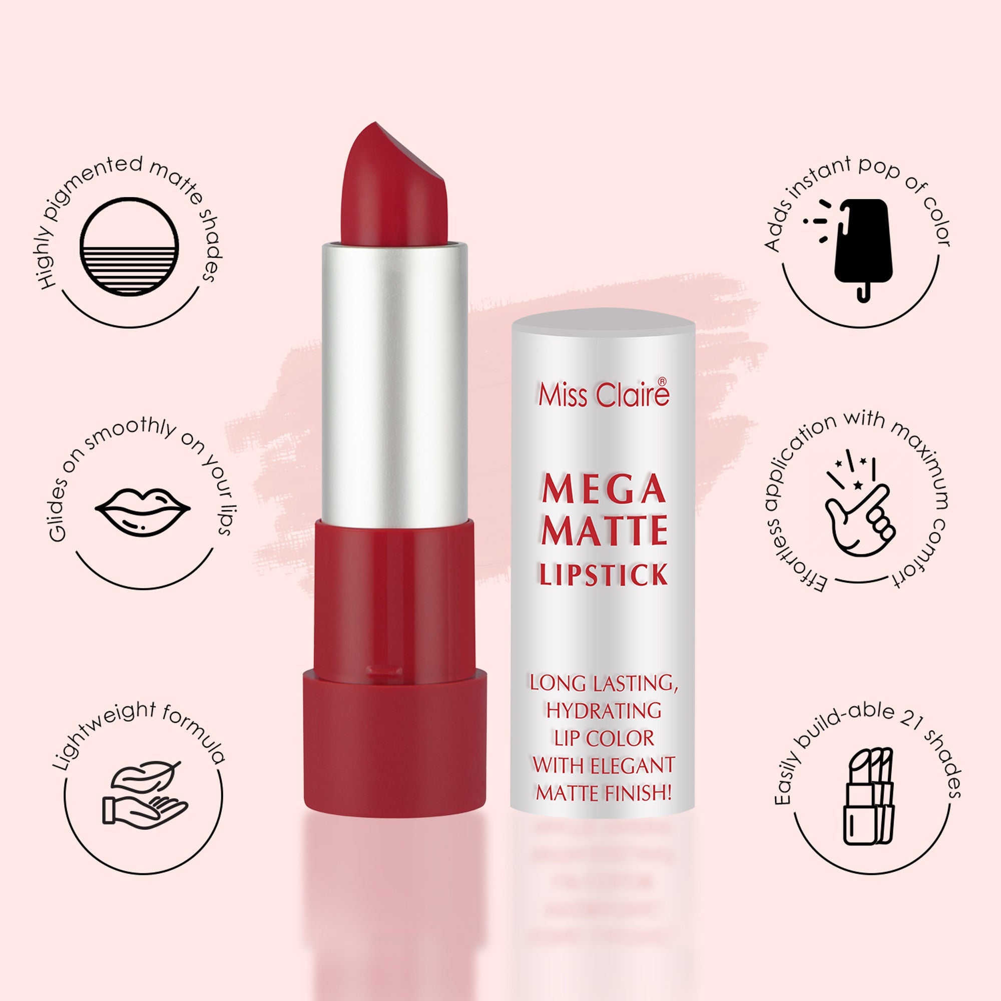 Miss Claire Mega Matte Lipstick - 16