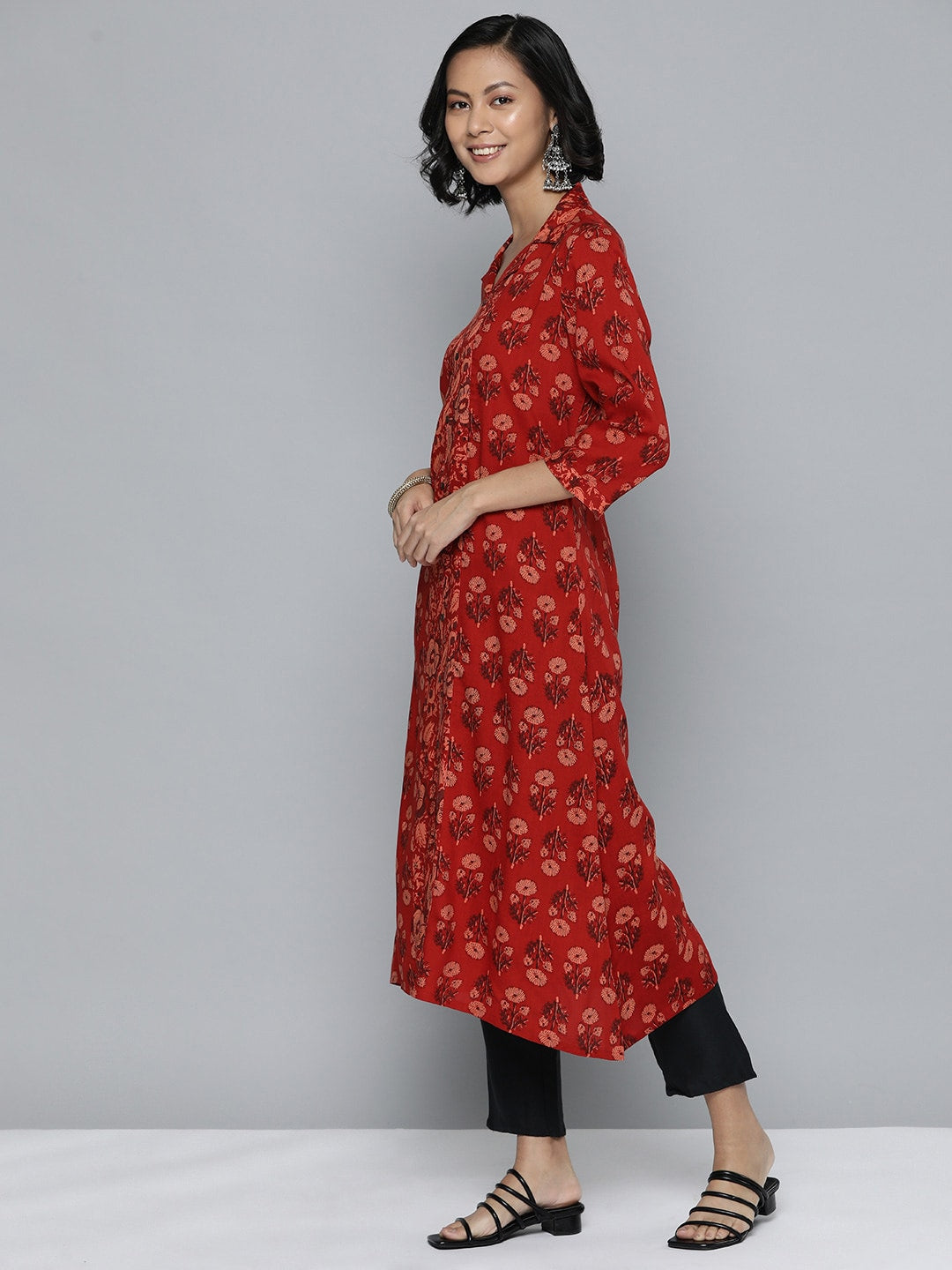 HERE&NOW Ethnic Motifs Printed A-Line Kurta