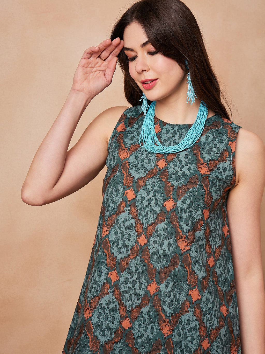 InWeave Aqua Pearl Abstract Printed Co Ords Set