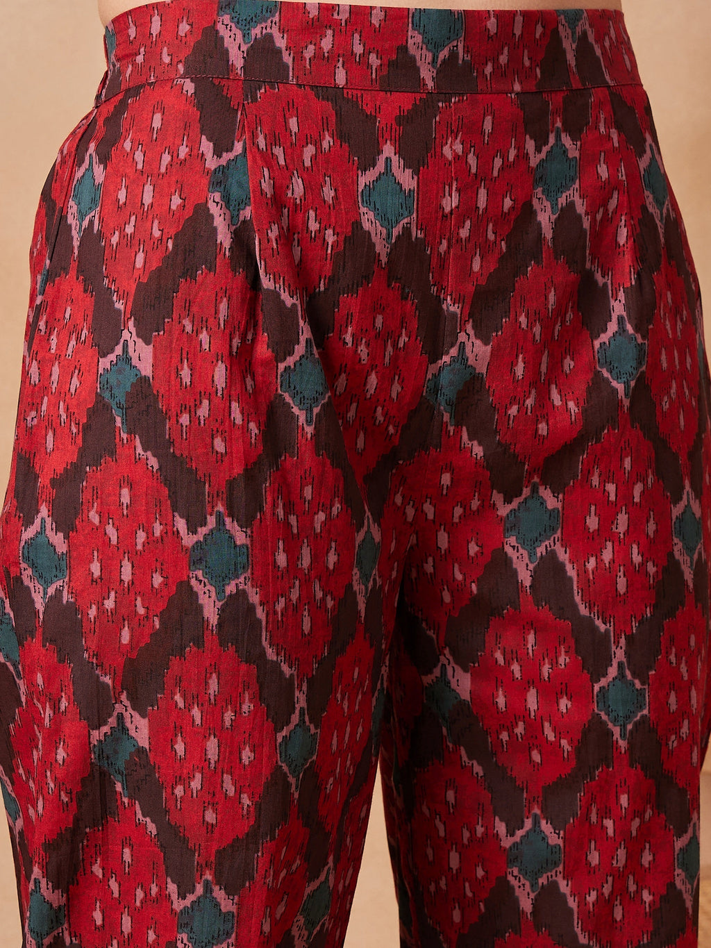 InWeave Red Abstract Printed Co Ords Set