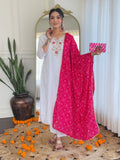 The52 Embroidered BSY Viscose Fabric Straight Kurta, Pant and Dupatta Set