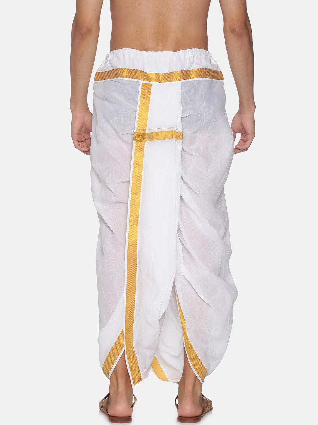 Sethukrishna Men White Readymade Cotton Dhoti
