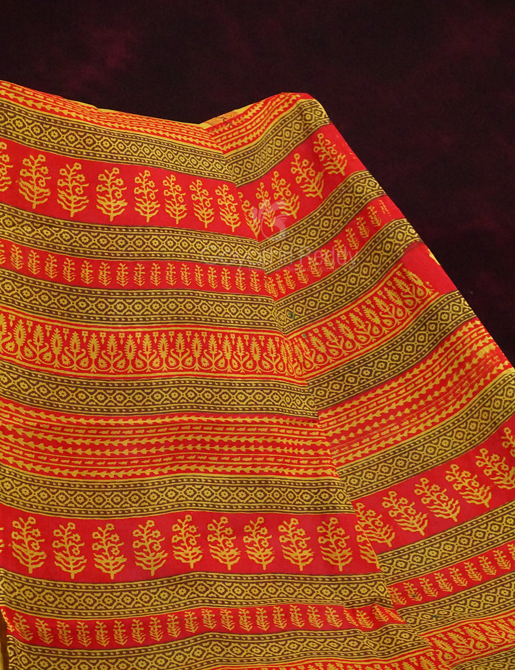 White Colored Elephant Block Print Pure Mulmul Cotton By Gayathri Reddy Designer Studio