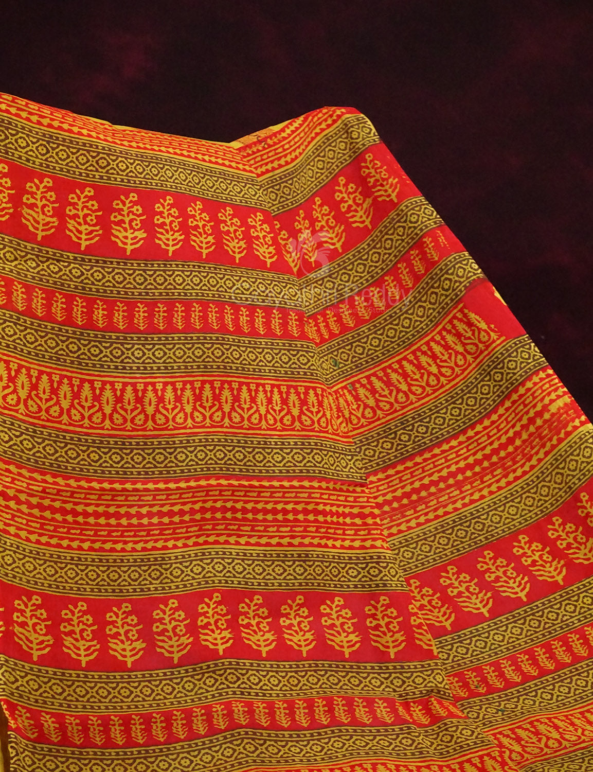 White Colored Elephant Block Print Pure Mulmul Cotton By Gayathri Reddy Designer Studio