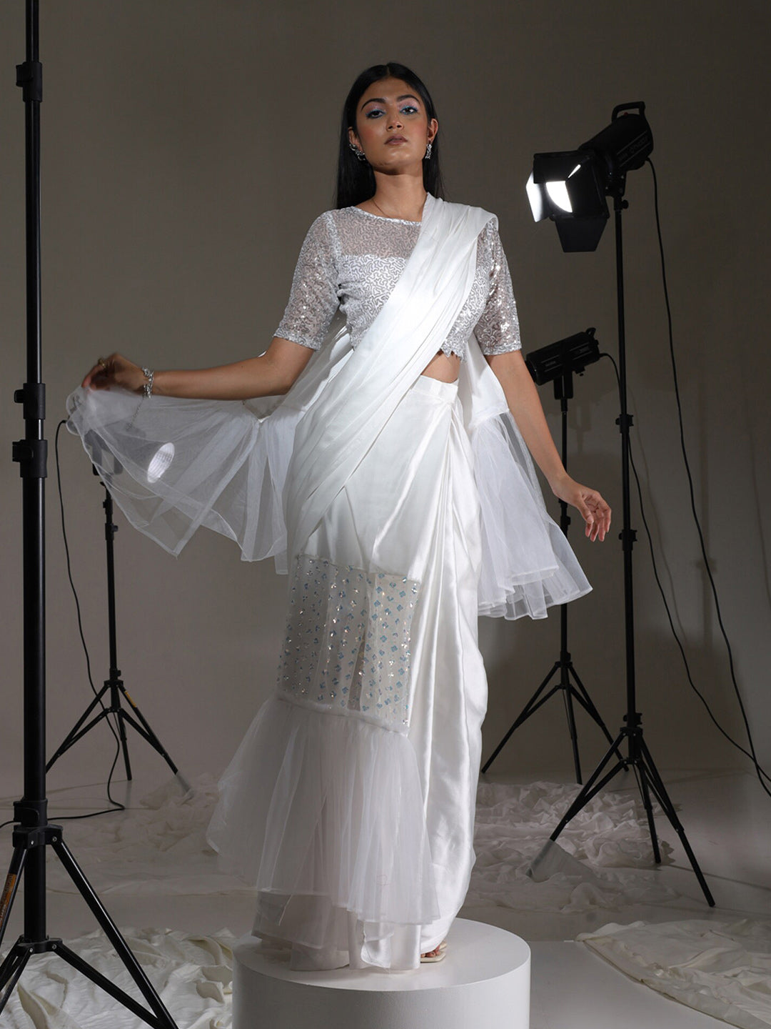Tikhi Imli Embroidered Sequined Ready to Wear Saree