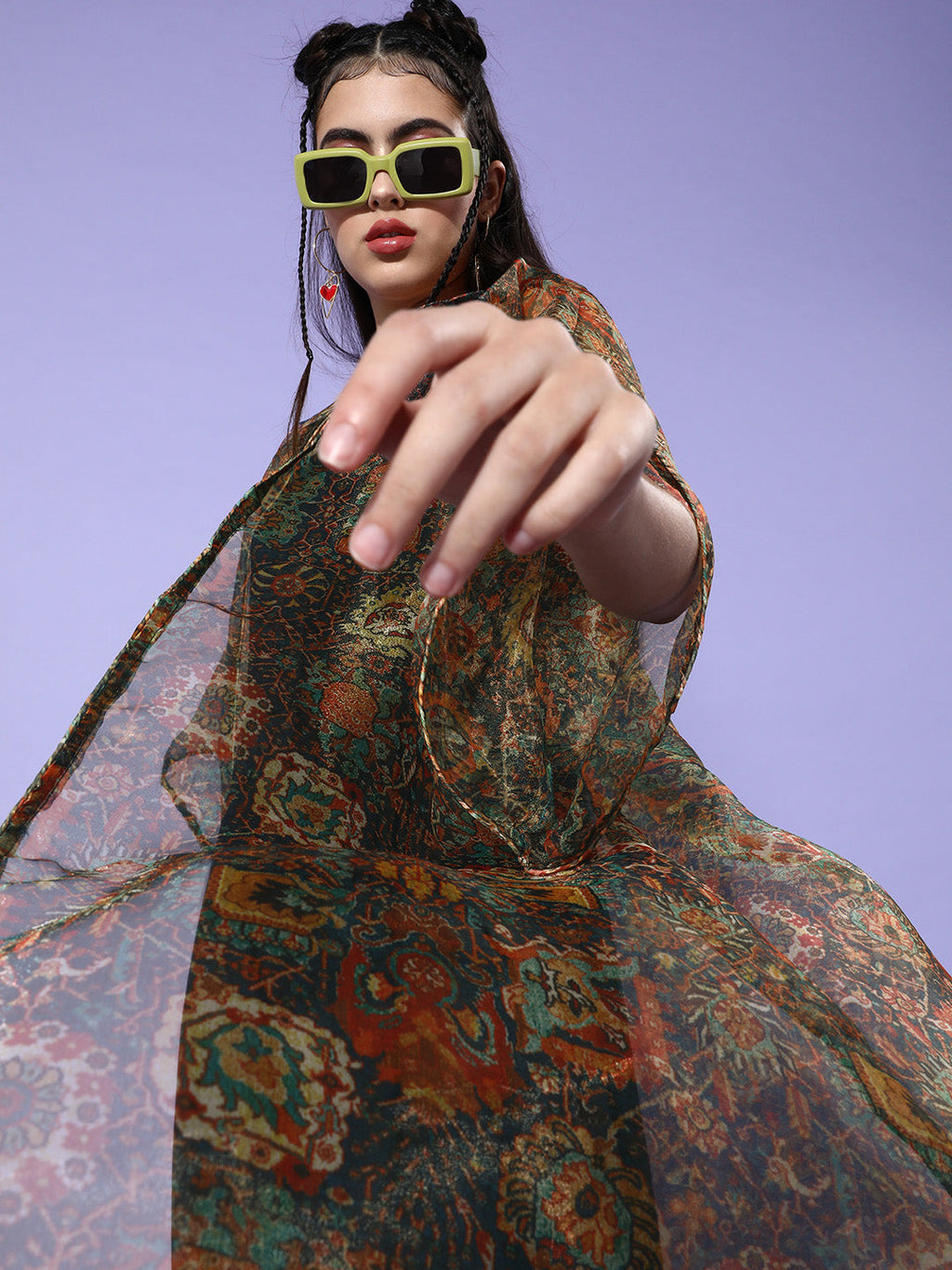 InWeave Multi Color Organza Cape