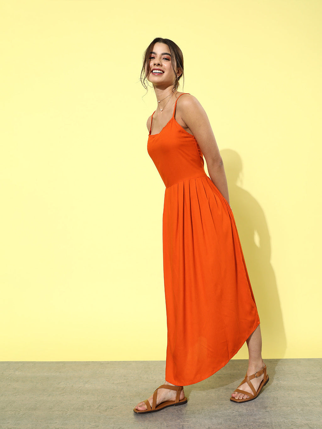 InWeave Orange - Multi Printed Organza Cape Set