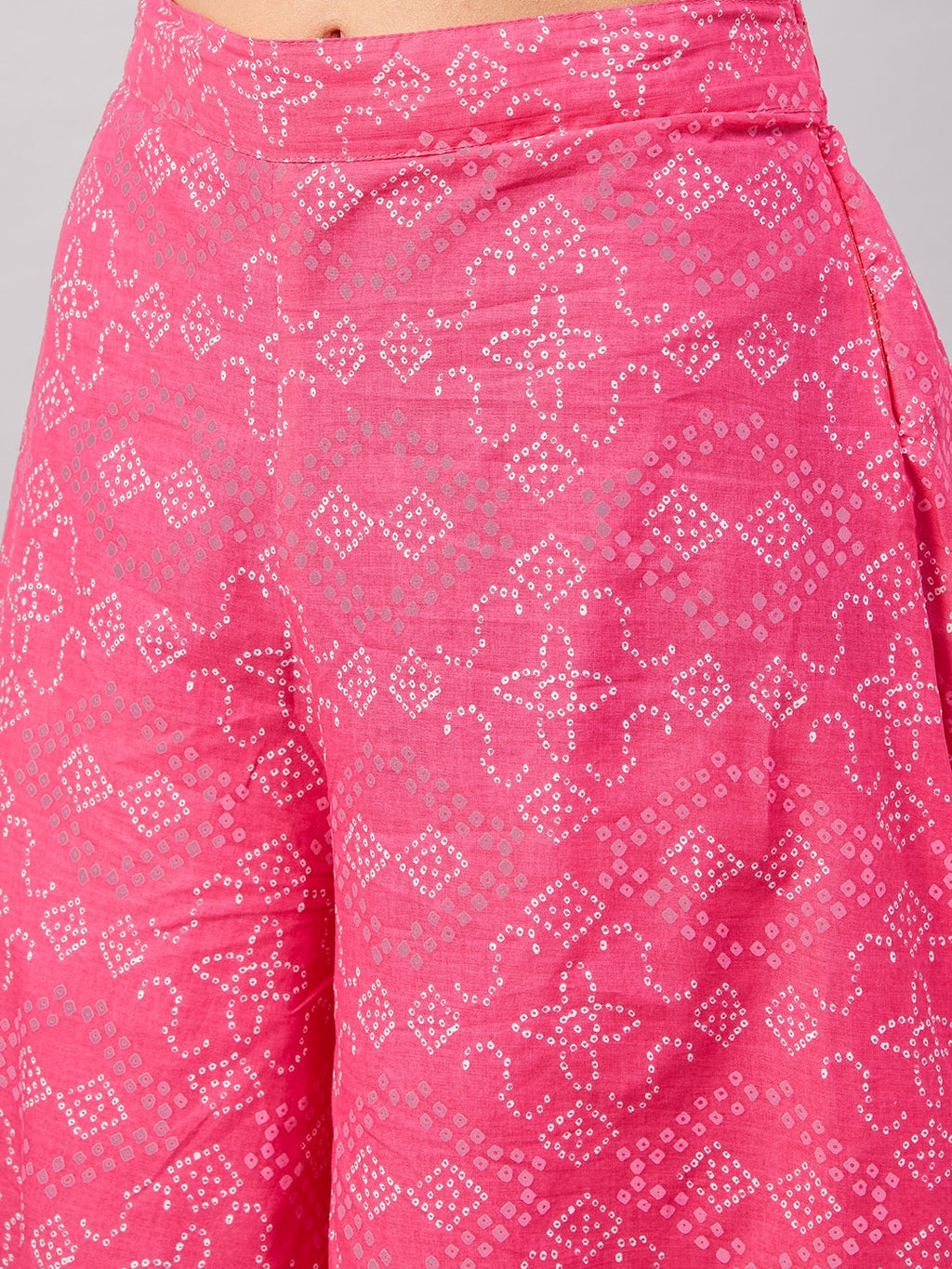 InWeave Women's Pink Bandhani Strappy Set W Black Pink Ethnic Dupatta