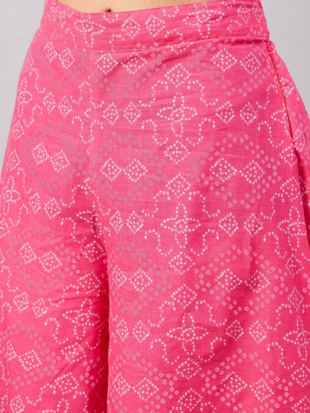InWeave Women's Pink Bandhani Strappy Set W Black Pink Ethnic Dupatta