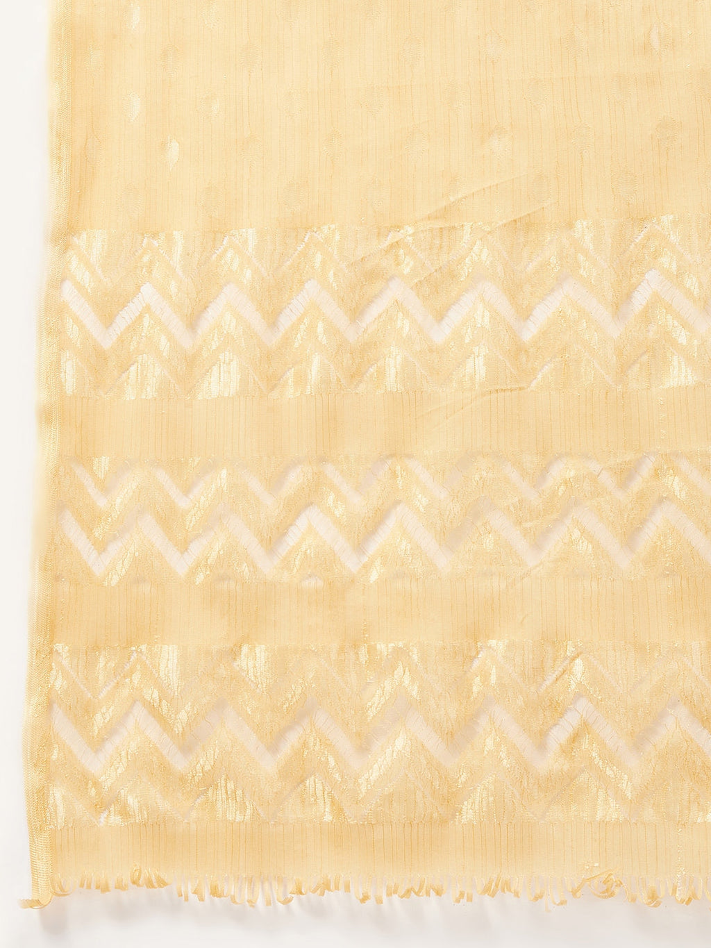 InWeave Women's Wine Solid Strappy Set With Gold Banarsi Zari Dupatta