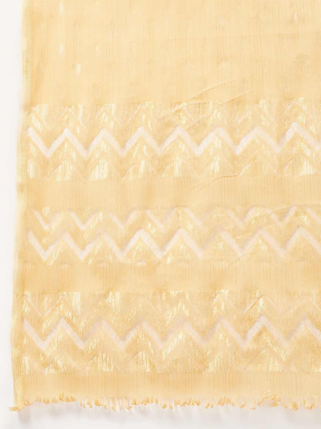 InWeave Women's Wine Solid Strappy Set With Gold Banarsi Zari Dupatta