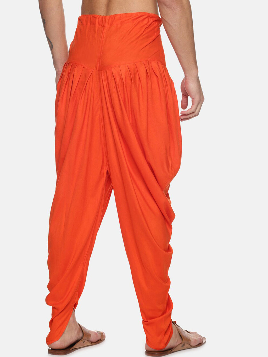 Sethukrishna Men Orange Solid Dhoti Pants