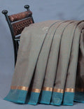Dual Shade of Olive Grey And Dry Mehendi Pure Mangalgiri Cotton By Gayathri Reddy Designer Studio