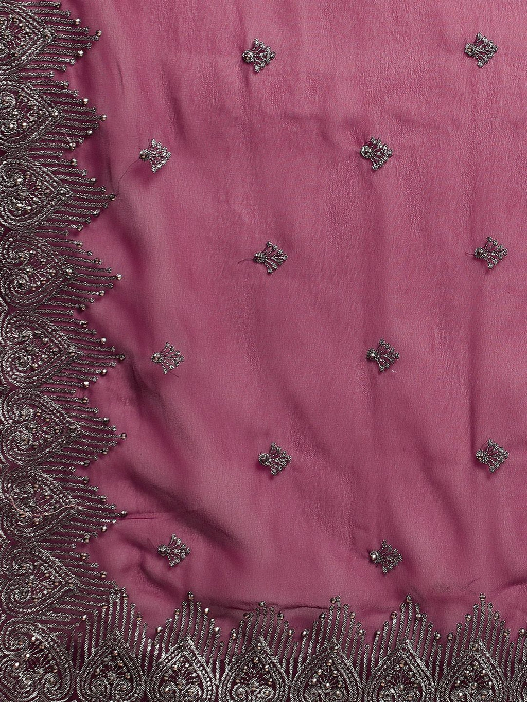 kasee Embroidered Ethnic Motifs Zari Pure Georgette Saree