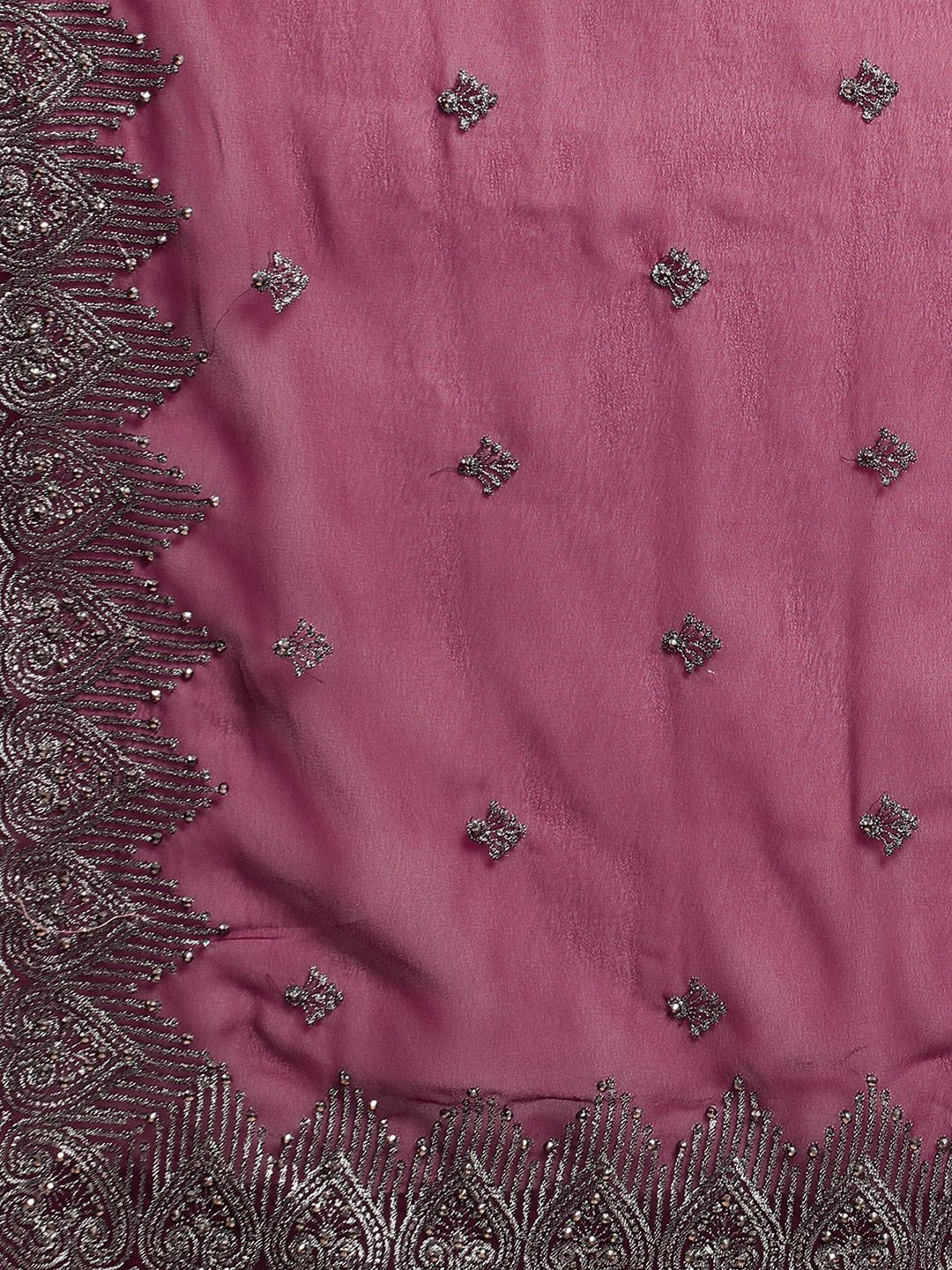 kasee Embroidered Ethnic Motifs Zari Pure Georgette Saree