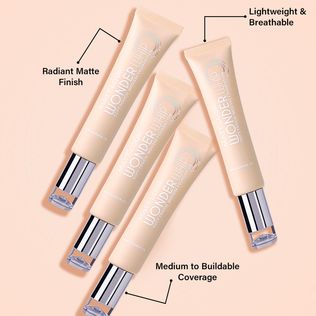 Matt Look Wonder Whip Soft Touch Mousse Foundation - Light