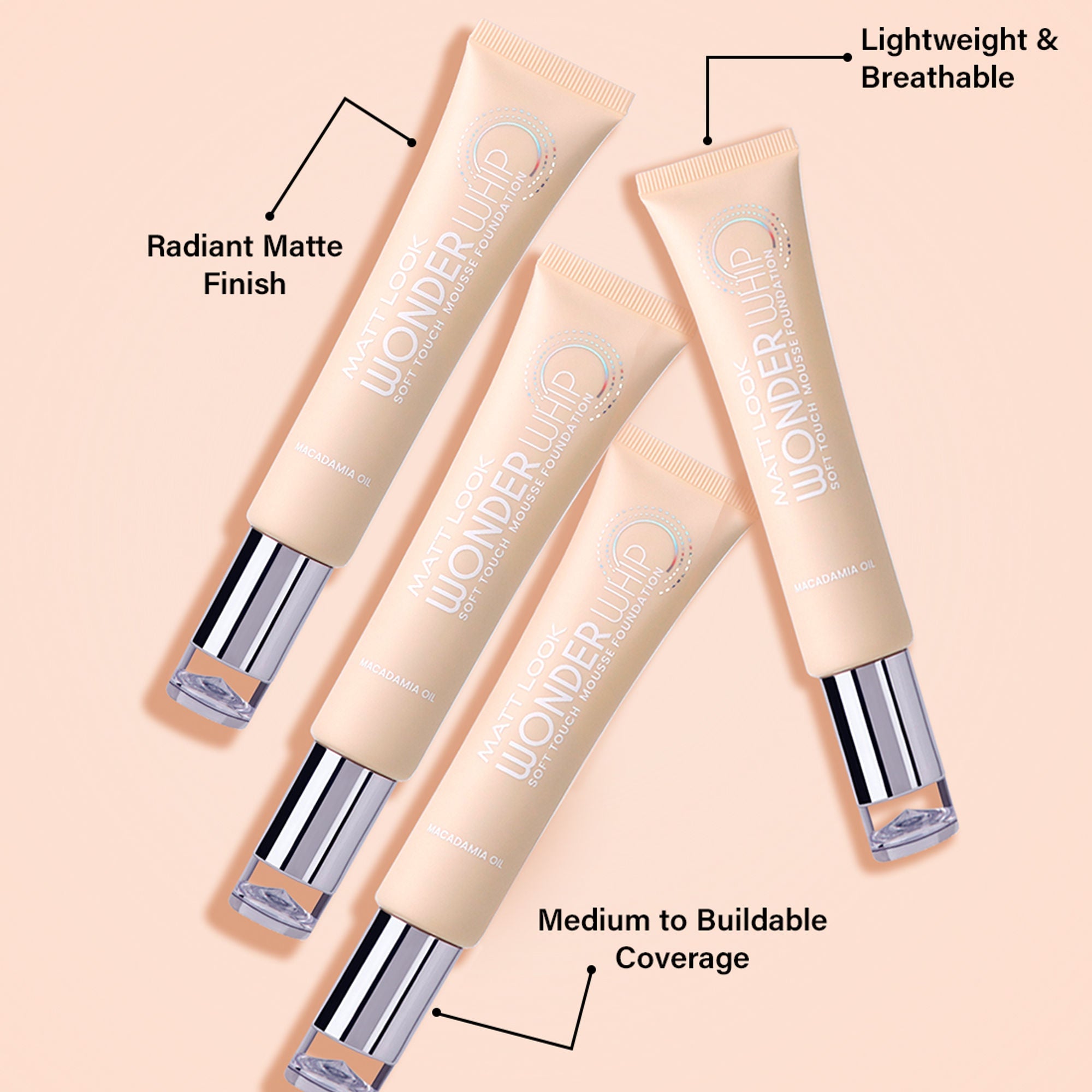 Matt Look Wonder Whip Soft Touch Mousse Foundation - Beige