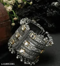 Tehzeeb Creations Women's Oxidised Afghani Style Bangle (Kadha) With Ghungroo
