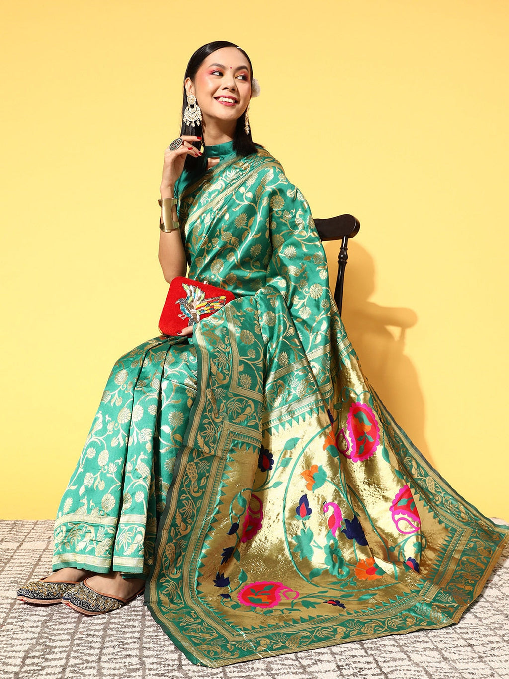 Saree Mall Ethnic Motifs Saree With Woven Design Border
