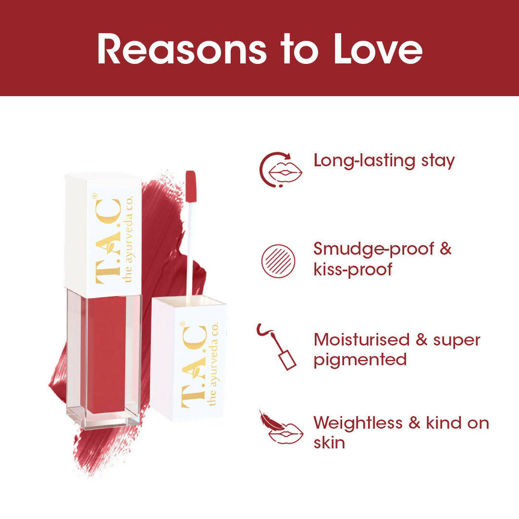 TAC - The Ayurveda Co. Liquid Matte Rust Desire Brown Lipstick