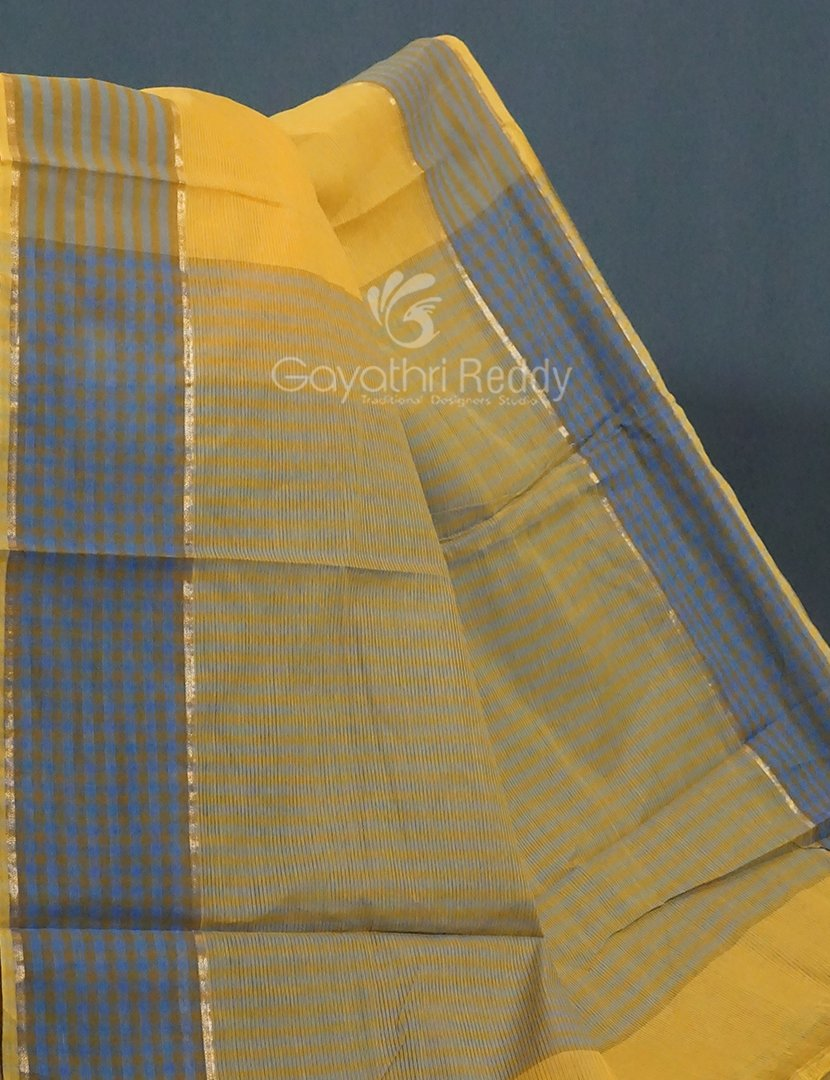 Dual Shades of Yellow Pure Mangalgiri Cotton By Gayathri Reddy Designer Studio