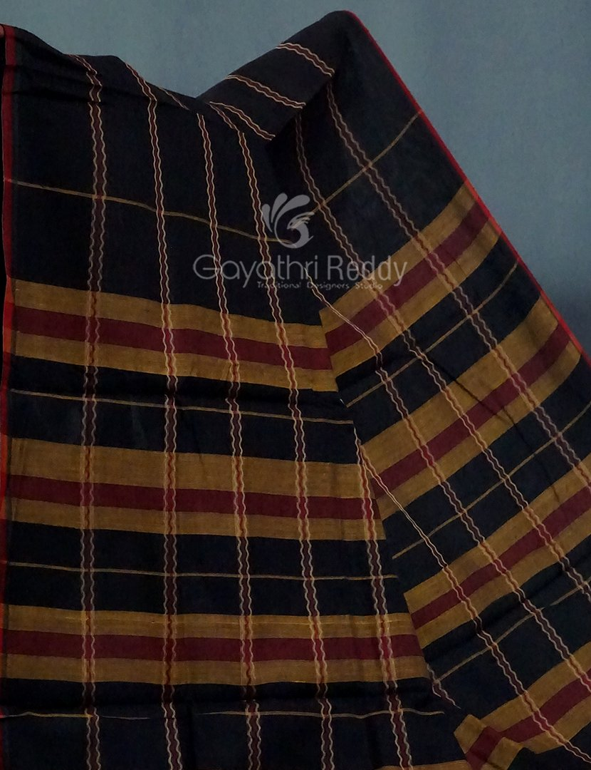 Kalanetha Black Coloured Pure Narayanpet Cotton Saree By Gayathri Reddy Designer Studio