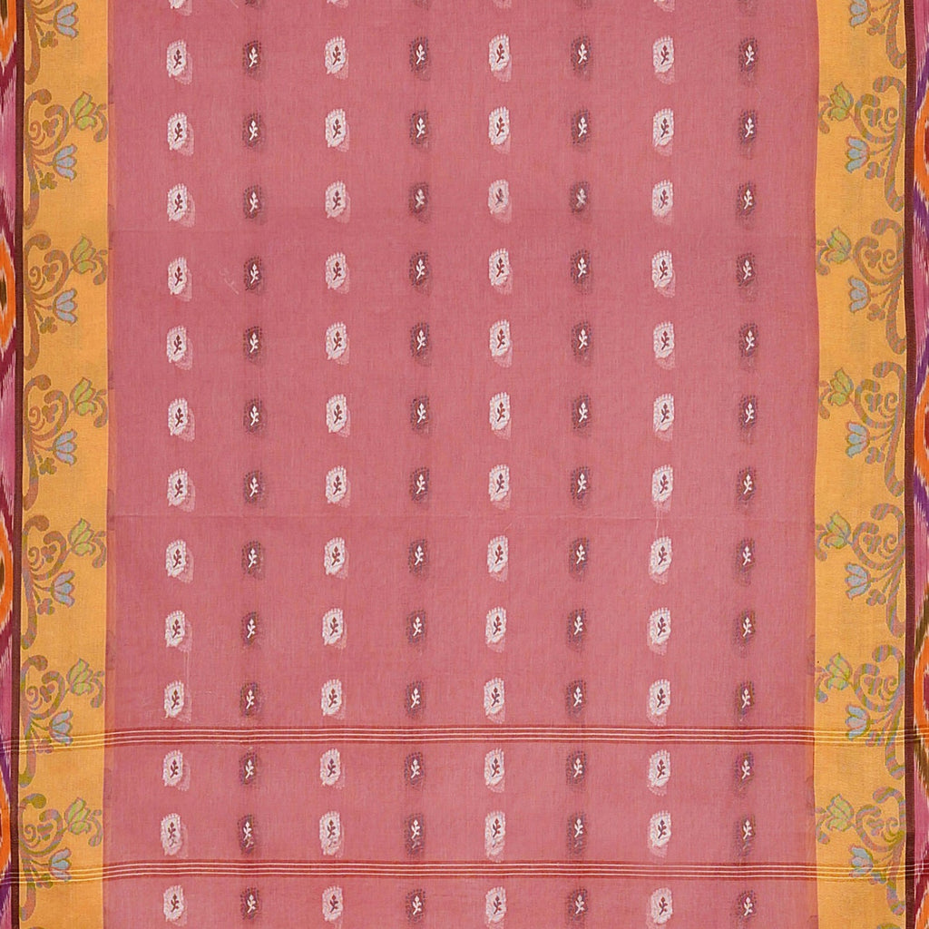 Exclusive Collection 100% Pure Cotton Mauve Tant Saree With Hand Weaving Work