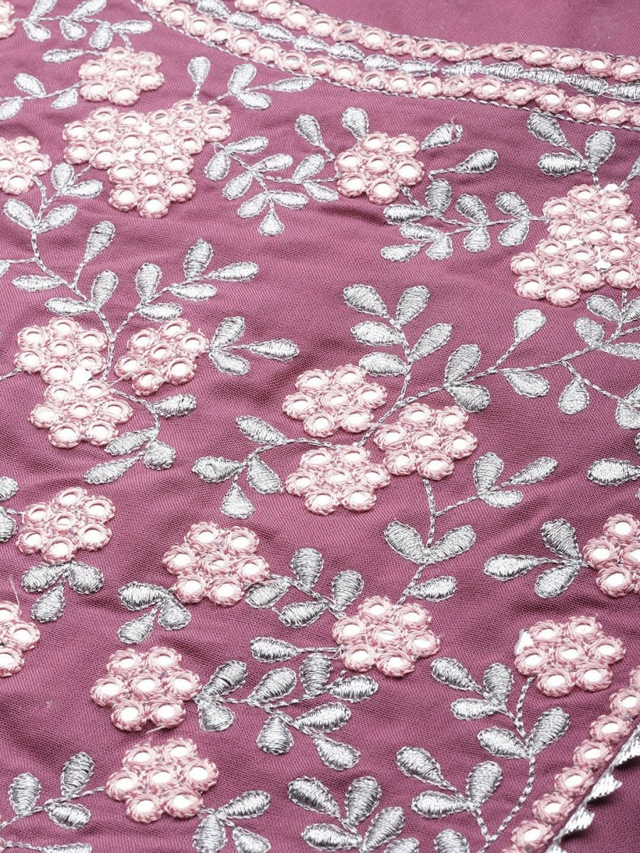 All About You Purple & Silver Ethnic Motifs Gotta Patti Detail Kurta