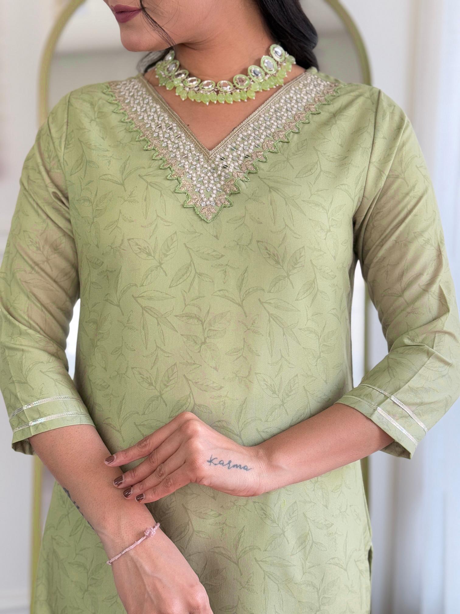 The52 Beautiful Women's Rayon Fabric Straight Kurta, Pant and Dupatta Set