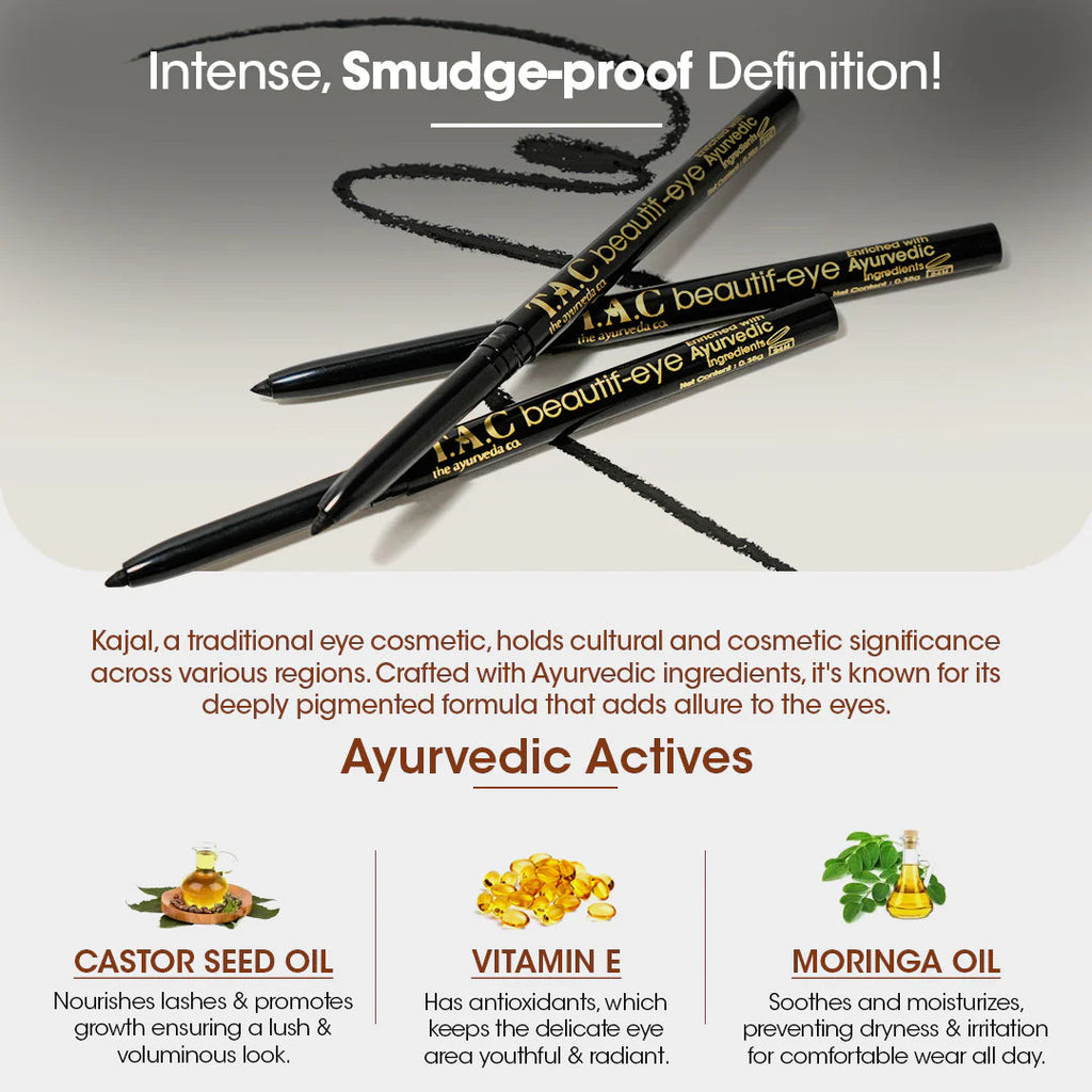 TAC - The Ayurveda Co. Beautif-eye Kajal - Intense Black Kajal