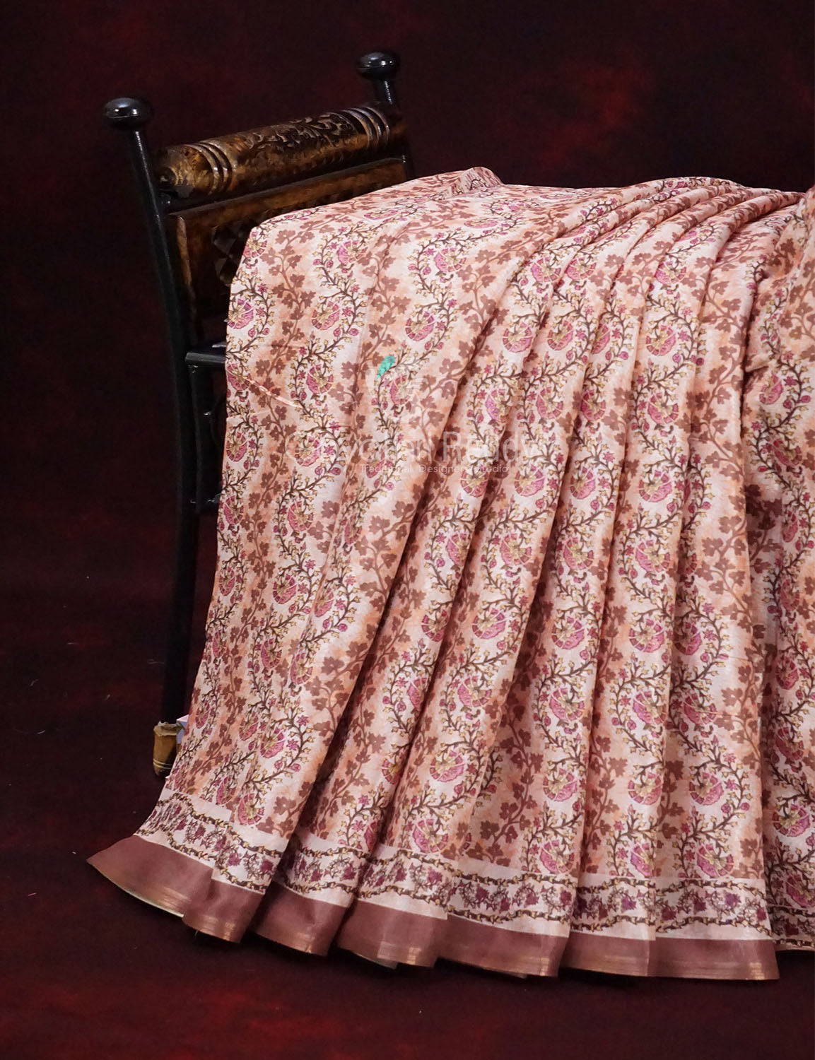 Choco Brown Netted Linen Saree By Gayathri Reddy Designer Studio
