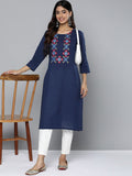 HERE&NOW Yoke Design Thread Work Cotton Kurta