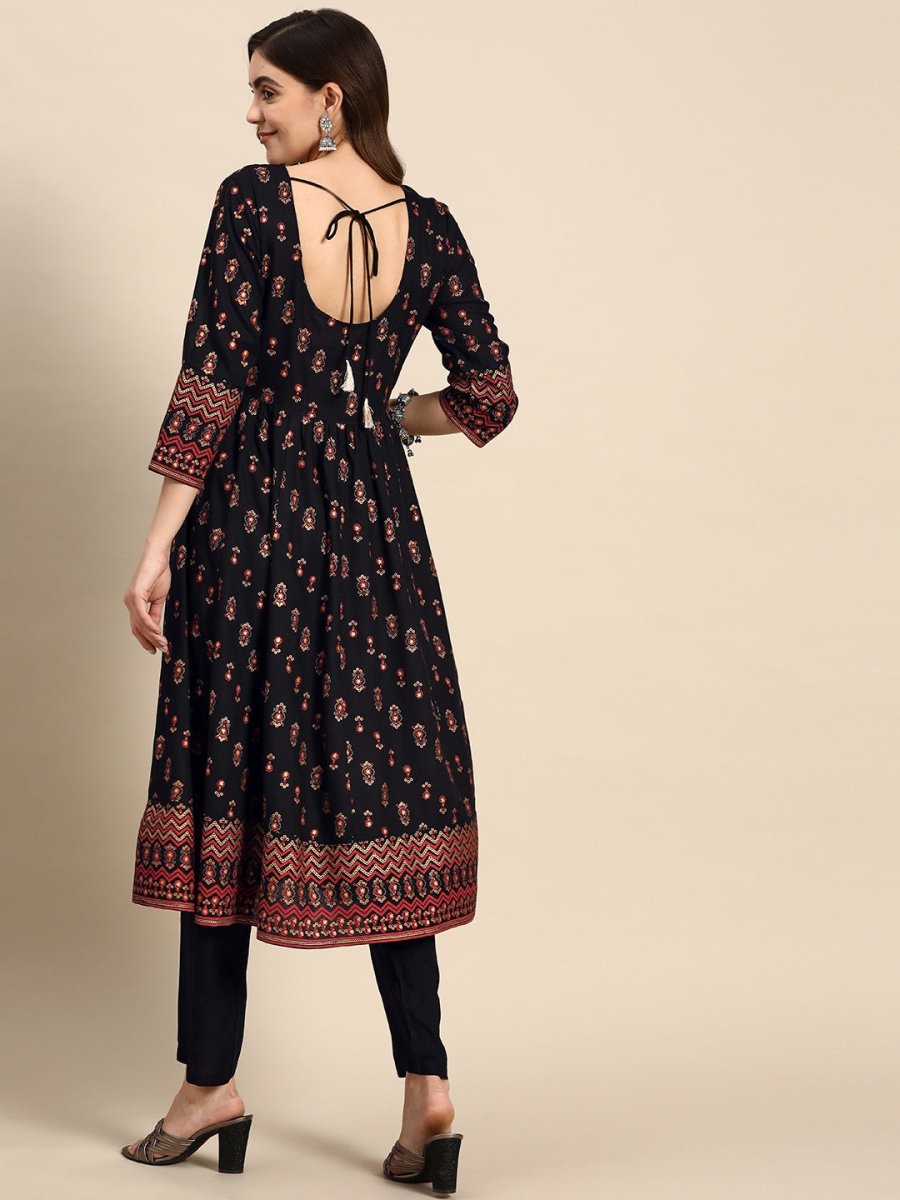 All About You Women Ethnic Motifs Printed Regular Kurta with Trouser