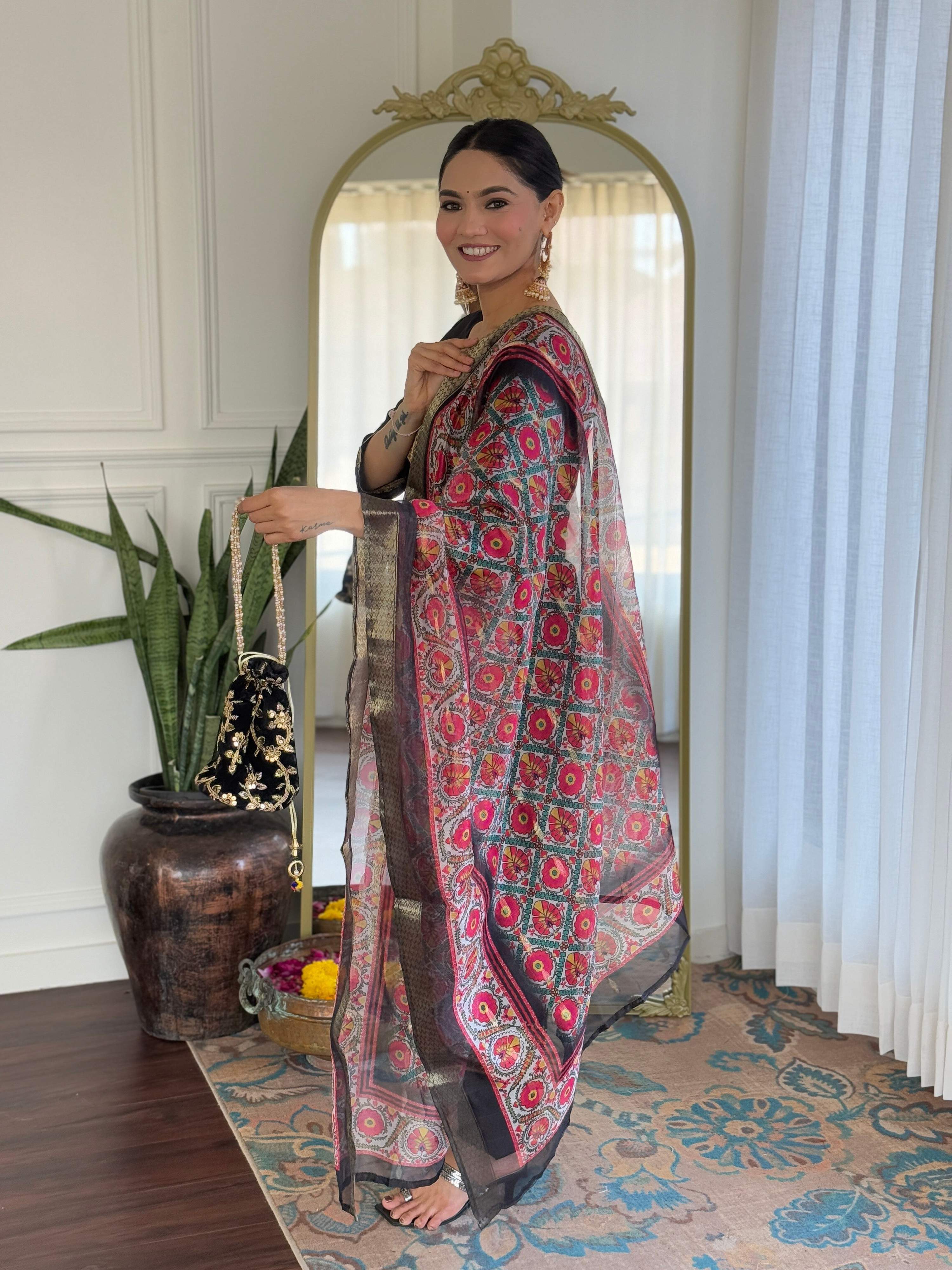 The52 Women's Viscose Embroidery work Straight Kurta with Pant and Dupatta Set