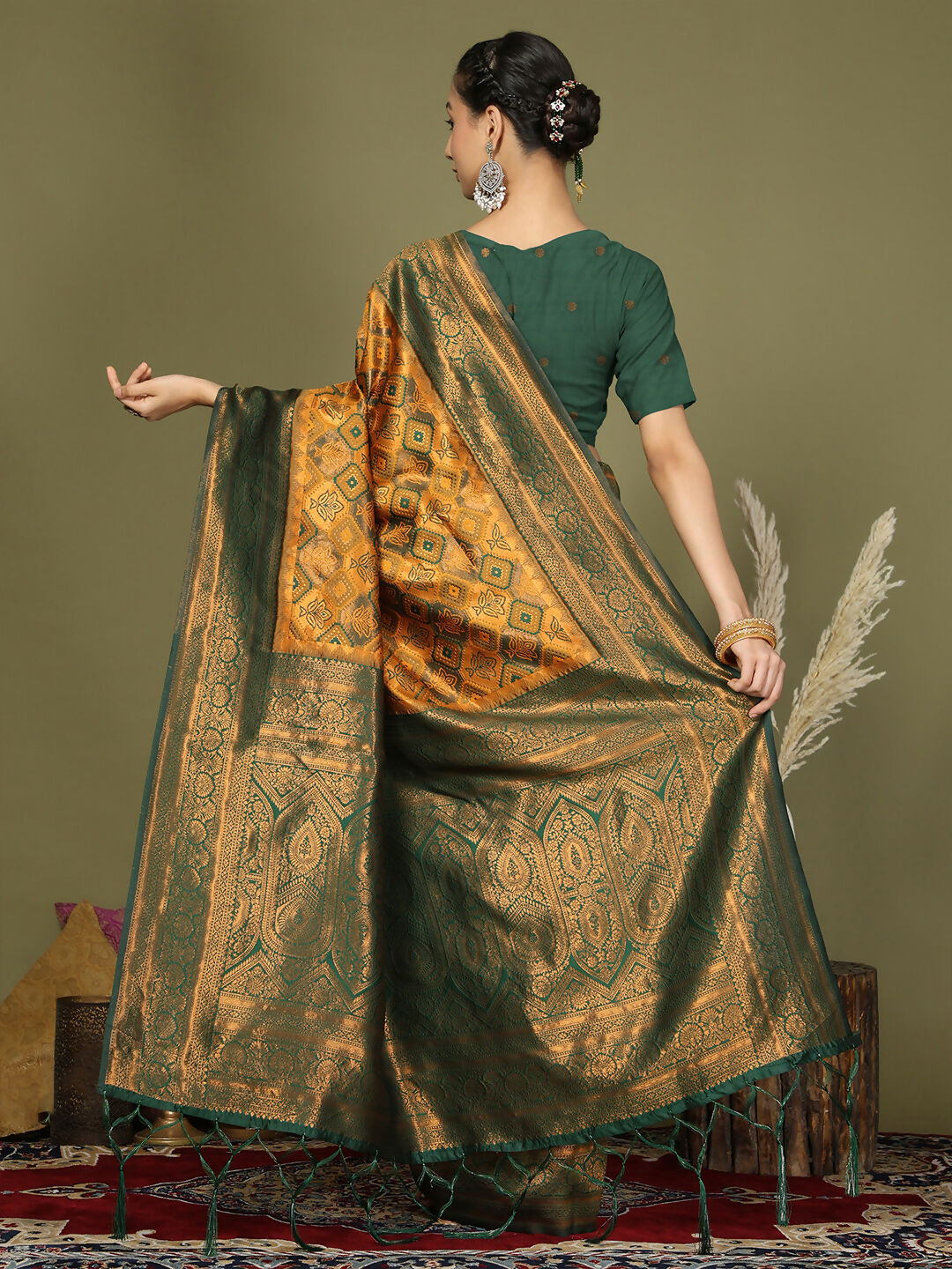 Shree Shyam Fashion Lichi Silk Yellow Saree