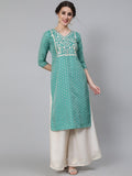 Aks Ethnic Motifs Woven Design Zari Chanderi Silk Kurta