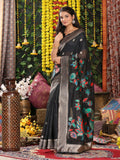 Shree Shyam Fashion Linen Cotton Black Saree