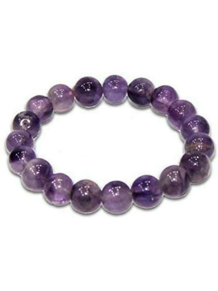 NVR Natural Round Amethyst Semi Precious Gemstone Bracelet
