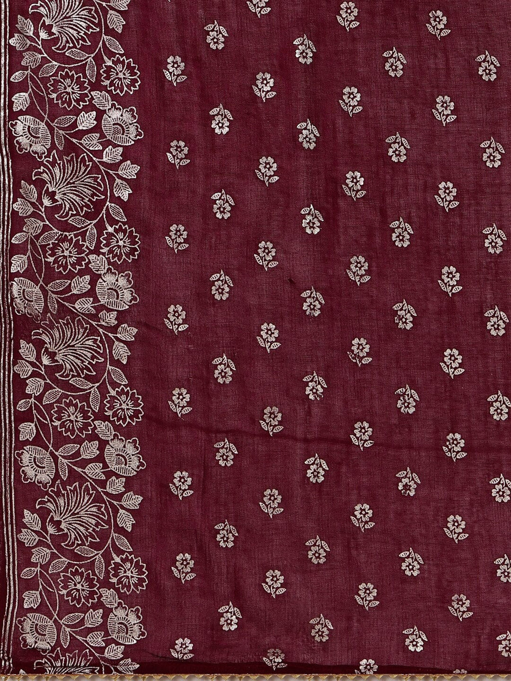 HERE&NOW Maroon & White Gotta Patti Kurta with Trousers & Dupatta