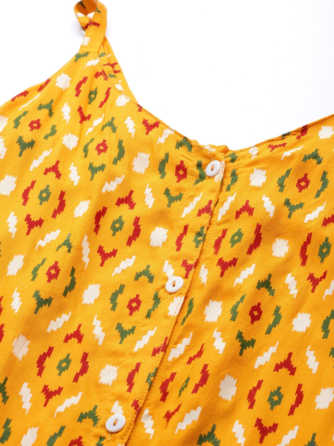 HERE&NOW Women Mustard Yellow Ethnic Motifs Printed Kurta with Trousers & With Dupatta