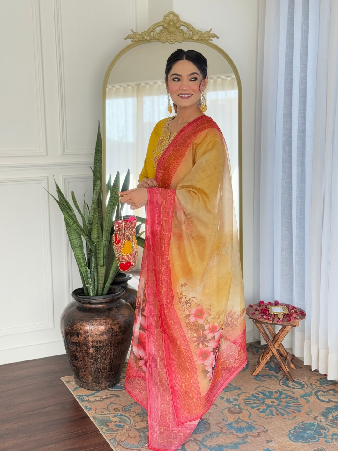 The52 Women's Beautiful Rayon Embroidery work Straight Kurta with Pant and Dupatta Set