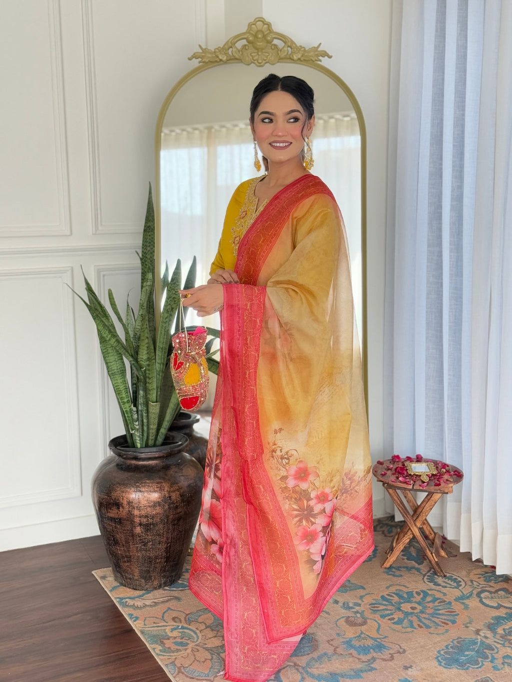 The52 Women's Beautiful Rayon Embroidery work Straight Kurta with Pant and Dupatta Set