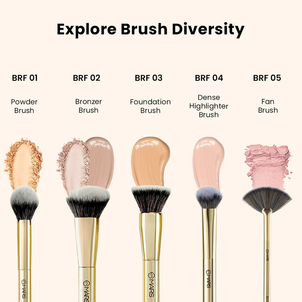 MARS Cosmetics Artists Arsenal Angular Buffing Brush Golden - BRF09