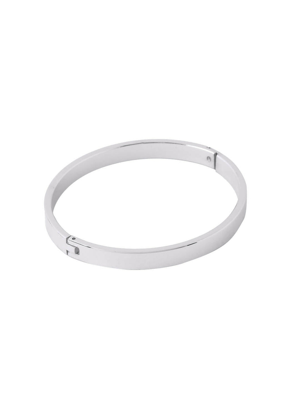 NVR Men's Silver Metal Interlock Kada Bracelet