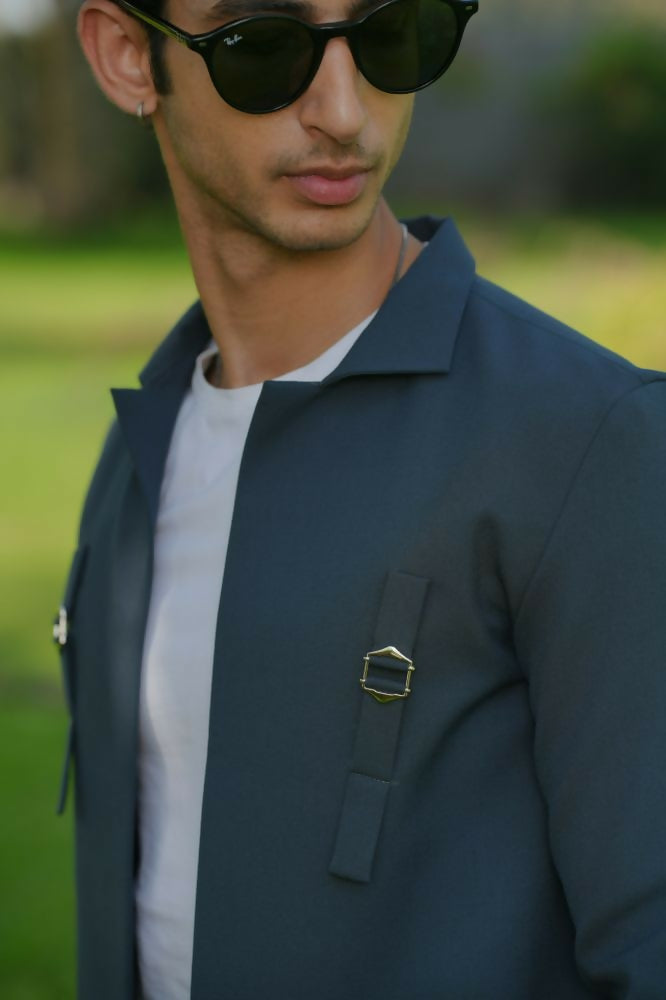 Gridon Dark Greish Shacket by Hilo Design