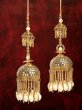 NVR Women's Pack Of 2 Gold-Polished Kundan Kaleera Sets